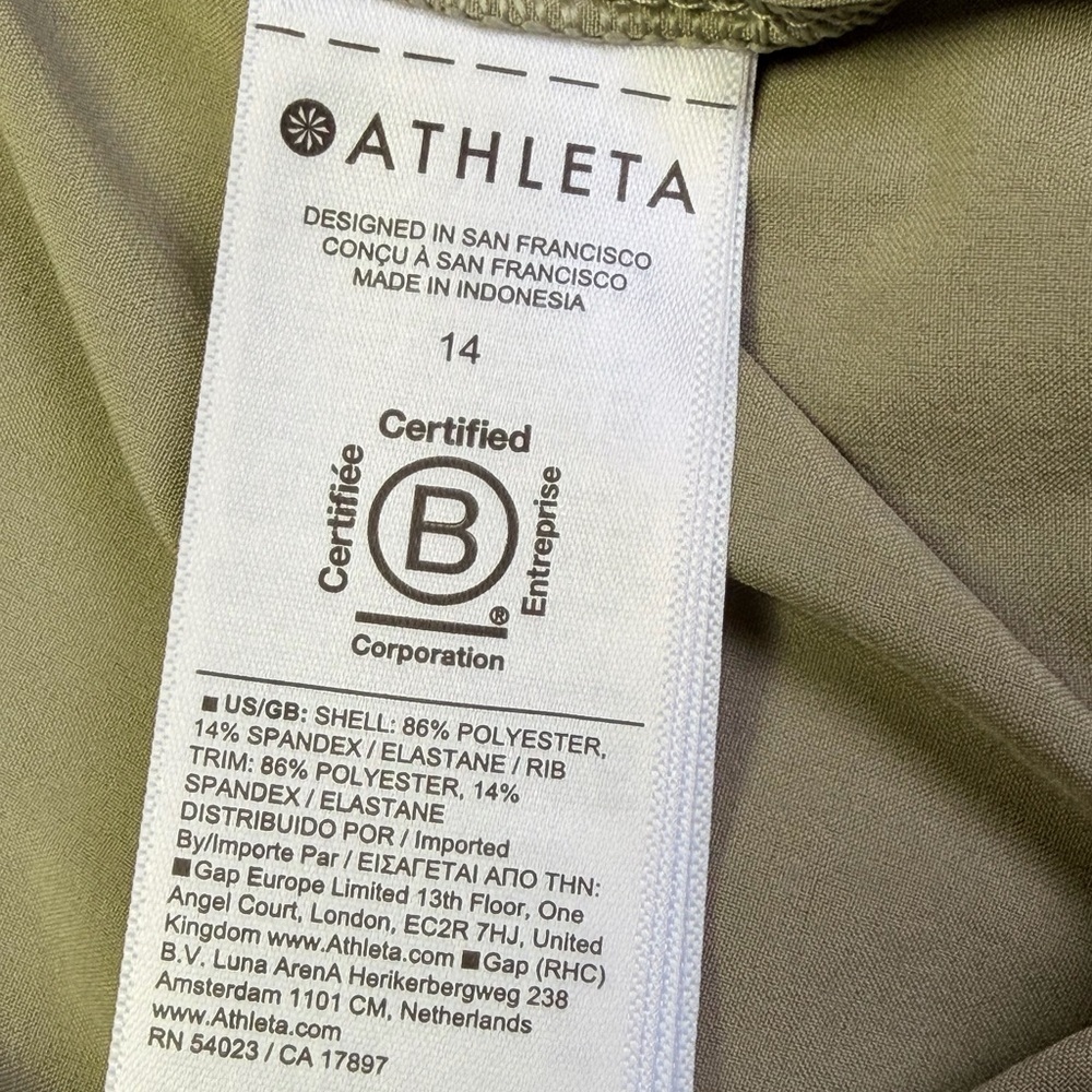 NEW Athleta Brooklyn Mid Rise Ankle Pant Womens 14 Olive Branch - Picture 12 of 12